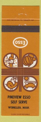 Matchbook Cover - Pineview Esso oil gas Winkler MB tan