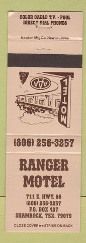 Matchbook Cover - Ranger Motel Shamrock TX
