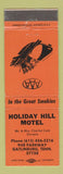 Matchbook Cover - Holiday Hill Motel Gatlinburg TN luge