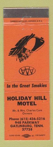 Matchbook Cover - Holiday Hill Motel Gatlinburg TN luge