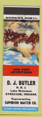 Matchbook Cover - DJ Butler Superior Match Syracuse IN