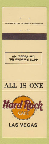Matchbook Cover - Hard Rock Cafe Las Vegas NV