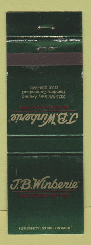 Matchbook Cover - JB Winberie Restaurant Hamden CT
