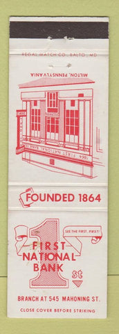 Matchbook Cover - 1st National Bank Milton PA