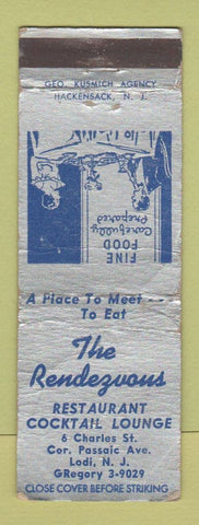 Matchbook Cover - Rendezvous Restaurant Lodi NJ WORN