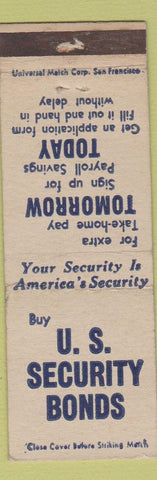 Matchbook Cover - Buy US Security Bonds WEAR