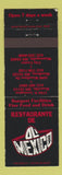 Matchbook Cover - Ol Mexico Restaurant Minneapolis Woodbury Roseville MN