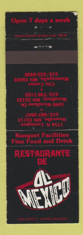 Matchbook Cover - Ol Mexico Restaurant Minneapolis Woodbury Roseville MN