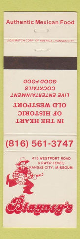 Matchbook Cover - Blayney's Mexican Restaurant Kansas City MO