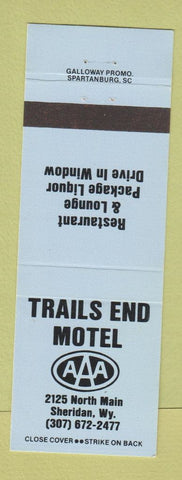 Matchbook Cover - Trails End Motel Sheridan WY