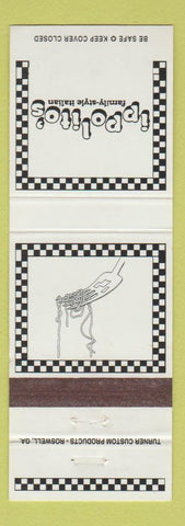 Matchbook Cover - Ippolito's Italian Restaurant Roswell Kennesaw Alpharetta GA