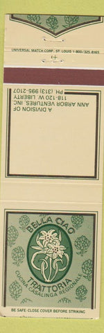 Matchbook Cover - Bella Ciao Trattoria Italian Ann Arbor MI