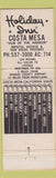 Matchbook Cover - Holiday Inn Costa Mesa CA