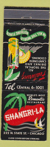 Matchbook Cover - Shangri La Restaurant Chicago IL tropical WEAR