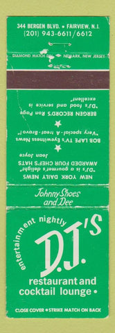 Matchbook Cover - DJ's Restaurant Fairview NJ WEAR