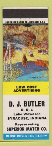 Matchbook Cover - DJ Butler Superior Match Syracuse IN