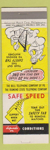 Matchbook Cover - Safety Bell Telephone of PA Pennsylvania Safety Tabs heaven