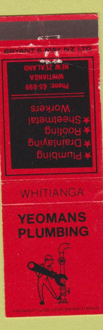 Matchbook Cover - Yeomans Plumbing Whitianga New Zealand WEAR