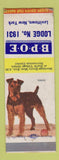 Matchbook Cover - Elks Lodge Levittown NY Terrier WEAR