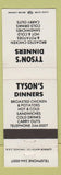 Matchbook Cover - Tyson's Dinners Restaurant