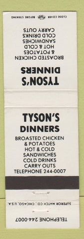 Matchbook Cover - Tyson's Dinners Restaurant