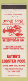 Matchbook Cover - Eaton's Lobster Pool Little Deer Isle ME lobster