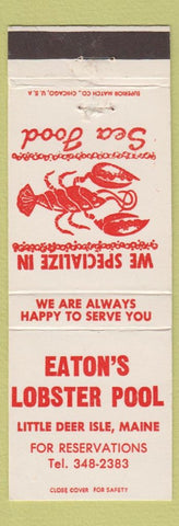 Matchbook Cover - Eaton's Lobster Pool Little Deer Isle ME lobster