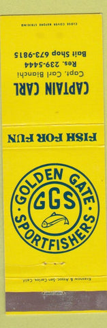 Matchbook Cover - Captain Carl Golden Gate Sports Fisheries Northern CA