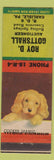 Matchbook Cover - Roy D Guttshall Auctioneer Carlisle PA Spaniel WORN