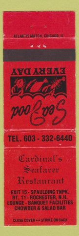Matchbook Cover - Cardinal's Seafarer Restaurant Rochester NH red