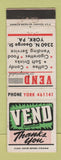Matchbook Cover - Vending York PA