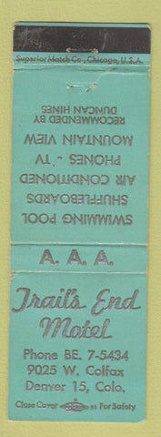 Matchbook Cover - Trail's End Motel Denver Colorado