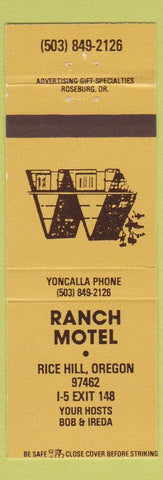 Matchbook Cover - Ranch Motel Rice Hill OR