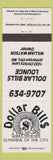 Matchbook Cover - Dollar Bills Lounge Jefferson City MO