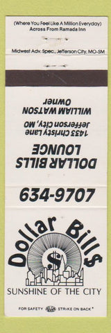 Matchbook Cover - Dollar Bills Lounge Jefferson City MO