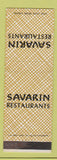 Matchbook Cover - Savarin Restaurants