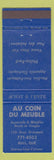 Matchbook Cover - Au Coin Du Meuble Hull QC