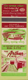 Matchbook Cover - Arthur Cafe Green Mantle Tower Kakabeka Falls ON