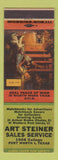Matchbook Cover - Art Steiner Fort Worth TX Match Collector