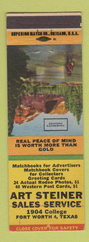 Matchbook Cover - Art Steiner Sales Fort Worth TX