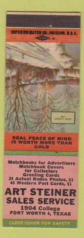 Matchbook Cover - Art Steiner Sales Fort Worth TX