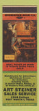 Matchbook Cover - Art Steiner Sales Fort Worth TX