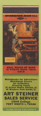 Matchbook Cover - Art Steiner Sales Fort Worth TX