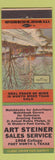 Matchbook Cover - Art Steiner Fort Worth TX Match Collector