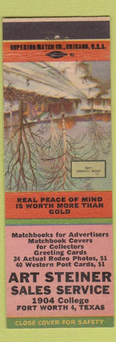 Matchbook Cover - Art Steiner Fort Worth TX Match Collector