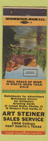 Matchbook Cover - Art Steiner Fort Worth TX Match Collector