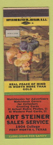 Matchbook Cover - Art Steiner Fort Worth TX Match Collector