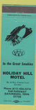 Matchbook Cover - Holiday Hill Motel Gatlinburg TN
