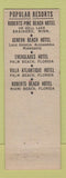 Matchbook Cover - Arthur L Roberts Hotels Rochester MN