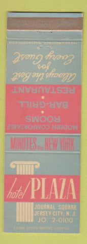 Matchbook Cover - Hotel Plaza Jersey City NJ